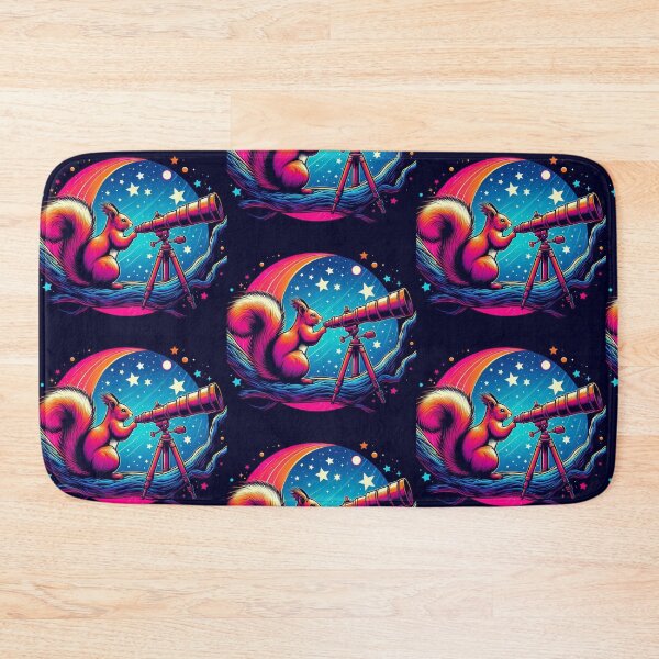 Item preview, "Cosmic Stargazer Squirrel – Whimsical Night Sky Illustration" designed and sold by Dogandesighn.