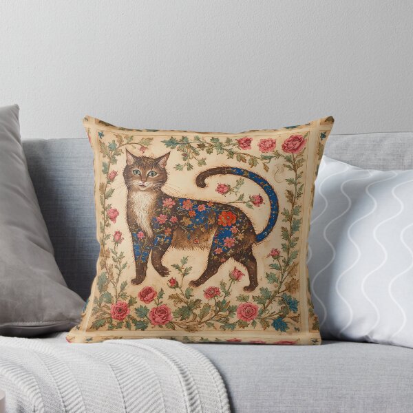 Item preview, A medieval cat among fantastical roses. designed and sold by Natalia-Vlad.