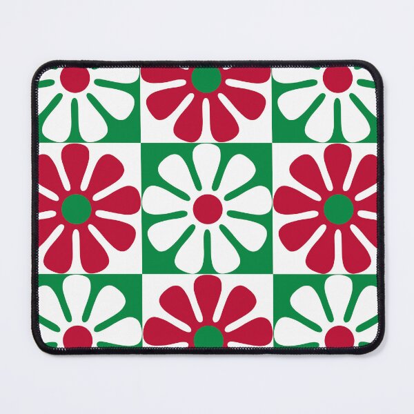 Item preview, 60's Retro Mod Big Christmas Flowers in Red, Green and White designed and sold by MellowCat.