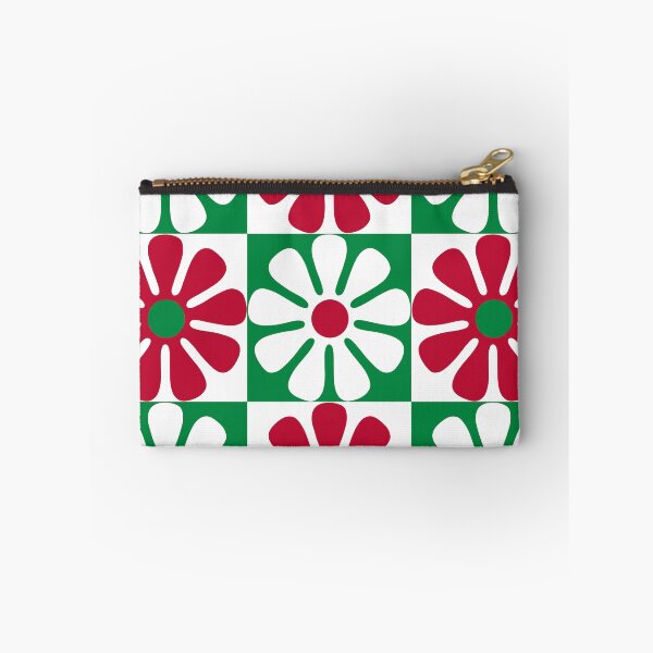 Item preview, 60's Retro Mod Big Christmas Flowers in Red, Green and White designed and sold by MellowCat.
