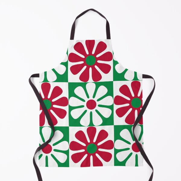 Item preview, 60's Retro Mod Big Christmas Flowers in Red, Green and White designed and sold by MellowCat.