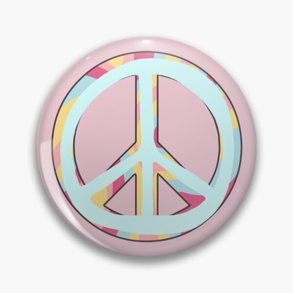 Item preview, Groovy Colorful Peace Symbol – Retro Blue Pink Yellow Design designed and sold by coolcreativeco.