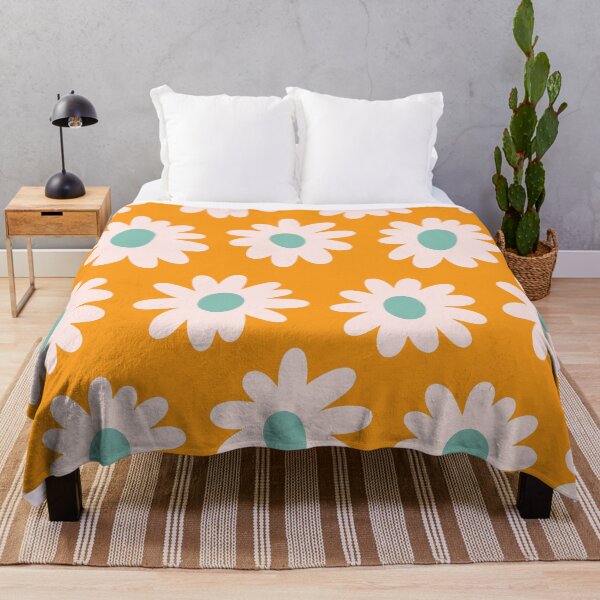Item preview, Sunset Bloom Pattern – Pink Petals on Orange designed and sold by NicolaZhukov.