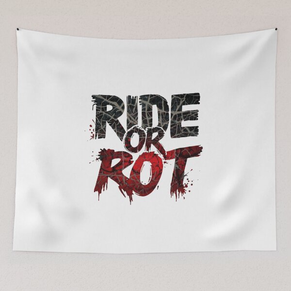 Item preview, Biker Skull Ride or Rot - Gothic Motorcycle Rebel Typography designed and sold by MotoRebel.
