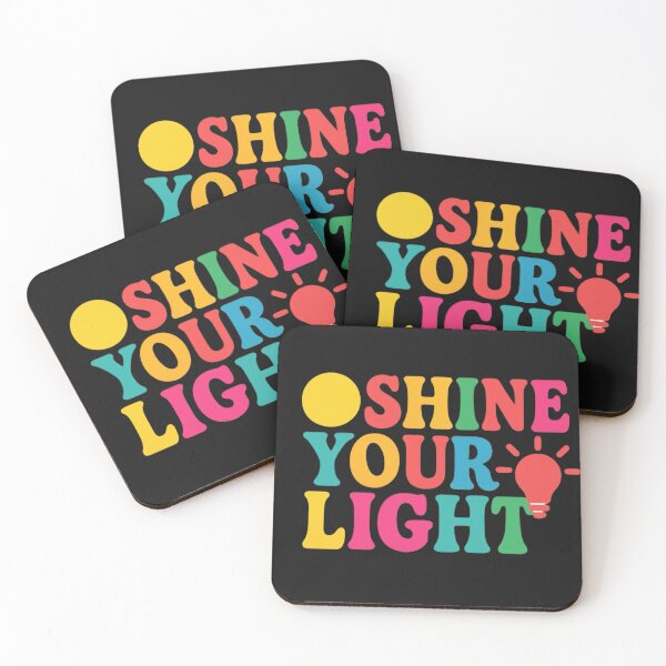 Aperçu de l'œuvre SHINE YOUR LIGHT – Colorful Retro Inspirational Quote Design créée et vendue par johnExpress02.