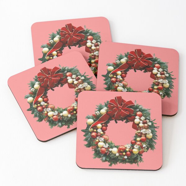 Item preview, Elegant Christmas Wreath – Red Bow & Holiday Ornaments designed and sold by christmas-xmas.
