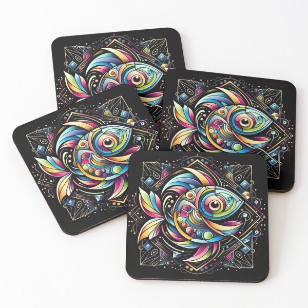 Item preview, Colorful geometric decorative fish  designed and sold by Dogandesighn.