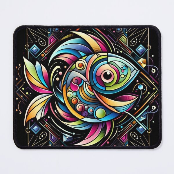 Item preview, Colorful geometric decorative fish  designed and sold by Dogandesighn.