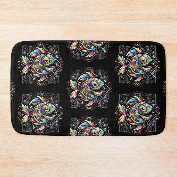 Item preview, Colorful geometric decorative fish  designed and sold by Dogandesighn.