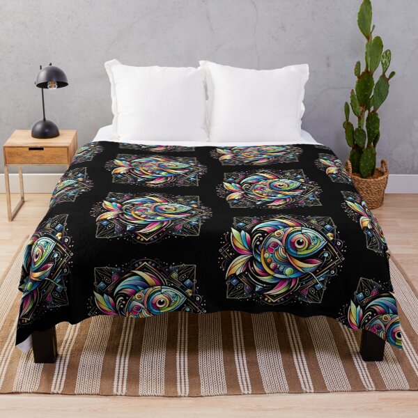 Item preview, Colorful geometric decorative fish designed and sold by Dogandesighn.