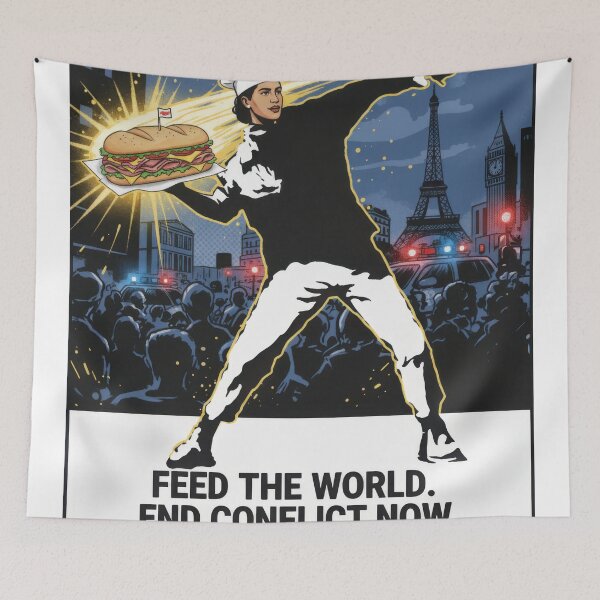 Item preview, Feed The World Sub Sandwich Uprising Poster designed and sold by zoughlal.