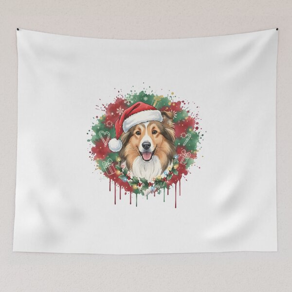 Item preview, Shetland Sheepdog | Christmas Colorful Watercolor Design #1 designed and sold by MatsurexDesigns.