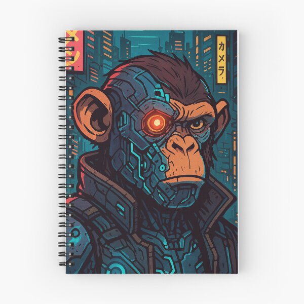 Item preview, Cyborg Chimp - Cyberpunk Tokyo Future Art designed and sold by Made by MØD.