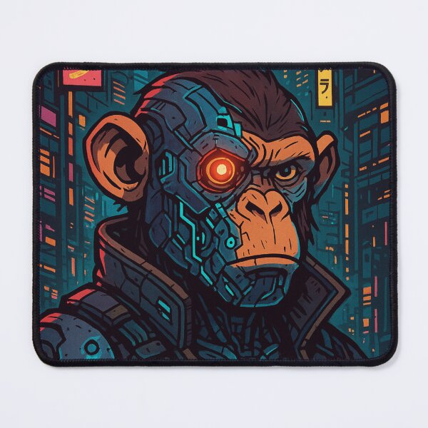 Item preview, Cyborg Chimp - Cyberpunk Tokyo Future Art designed and sold by Made by MØD.