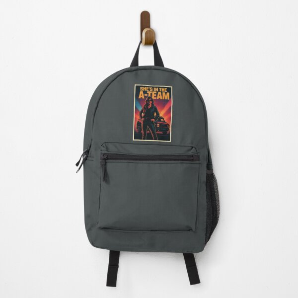 Item preview, She’s in the A-Team – Retro Action Hero Synthwave Style Design designed and sold by Hornace88studio.