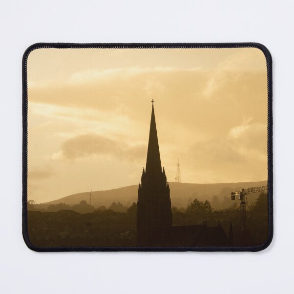 Item preview, Derry Church Steeple Silhouette at Sunset – Golden Sky over Northern Ireland designed and sold by Martindoran.