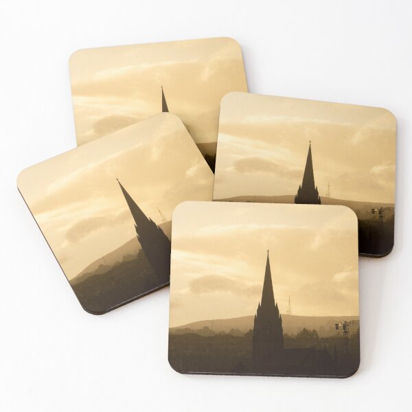 Item preview, Derry Church Steeple Silhouette at Sunset – Golden Sky over Northern Ireland designed and sold by Martindoran.
