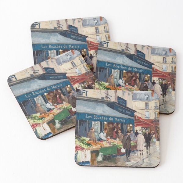 Item preview, Les Bouches du Marais | Paris Market Impressionist Painting designed and sold by CARRAANN.