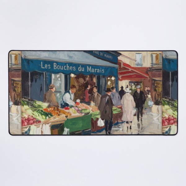 Item preview, Les Bouches du Marais | Paris Market Impressionist Painting designed and sold by CARRAANN.