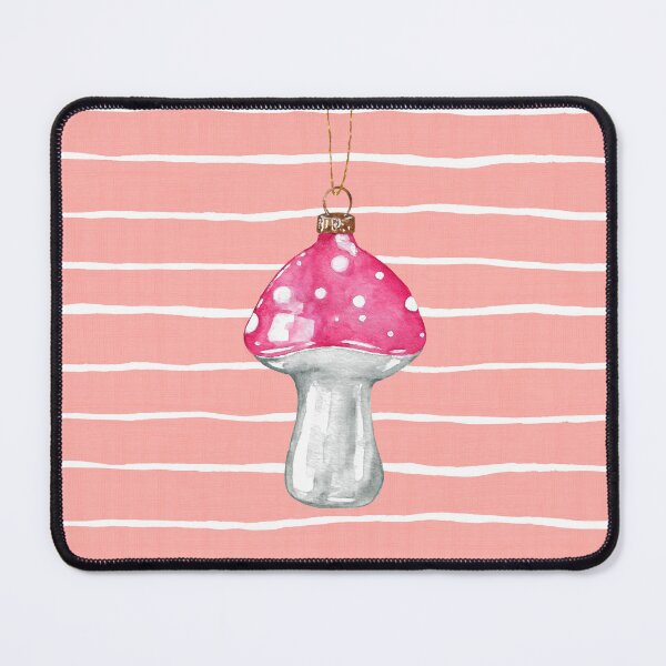 Item preview, Watercolor Mushroom Christmas Ornament Pink designed and sold by papierquarell.