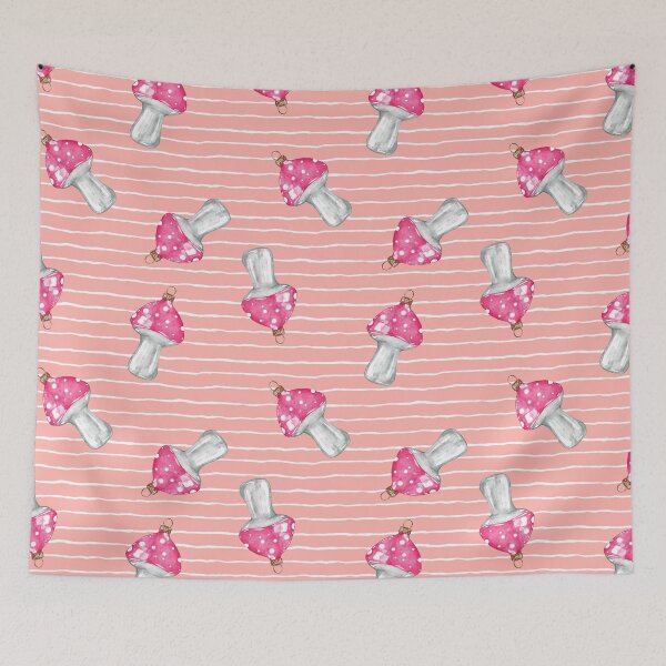 Item preview, Watercolor Mushroom Christmas Ornament Pink designed and sold by papierquarell.