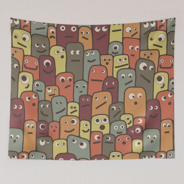 Item preview, Little Limbless Monsters With Big Eyeballs in Boho Colors designed and sold by Unhinged Heather.