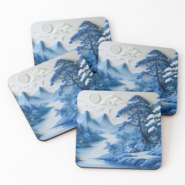 Item preview, Willow Pattern 3D-effect Landscape 3 Japanese Inspired  designed and sold by NickWhittleArt.