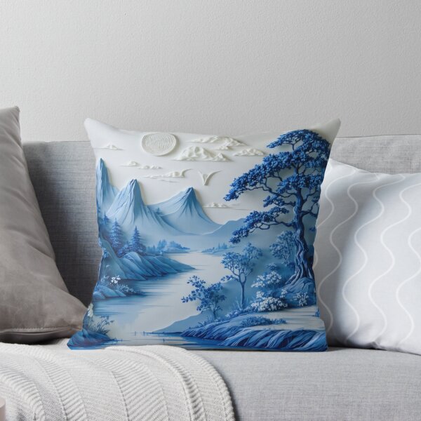Item preview, Willow Pattern 3D-effect Landscape 3 Japanese Inspired  designed and sold by NickWhittleArt.
