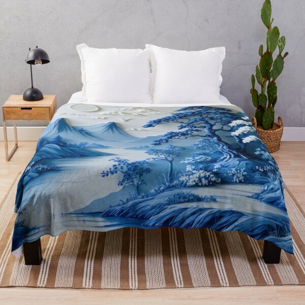 Item preview, Willow Pattern 3D-effect Landscape 3 Japanese Inspired designed and sold by NickWhittleArt.