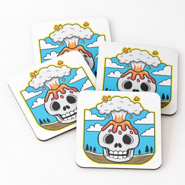 Item preview, Cartoon Style Exploding Volcano Skull designed and sold by Brainstorming99.