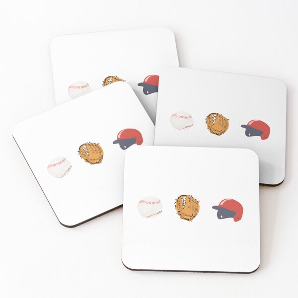 Item preview, Baseball Icons Sticker – Ball, Glove, Batting Helmet – Minimal Diamond Triptych designed and sold by MicroRoleClub.
