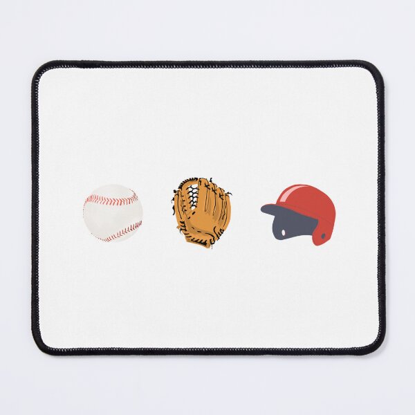 Item preview, Baseball Icons Sticker – Ball, Glove, Batting Helmet – Minimal Diamond Triptych designed and sold by MicroRoleClub.