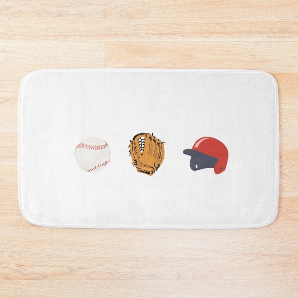 Item preview, Baseball Icons Sticker – Ball, Glove, Batting Helmet – Minimal Diamond Triptych designed and sold by MicroRoleClub.