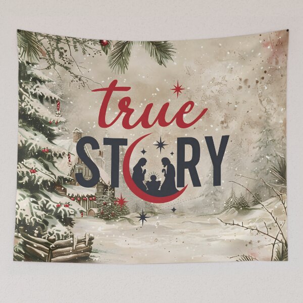 Item preview, True Story Nativity Scene John 3:16 Christian Christmas Design designed and sold by Luvjesus2.