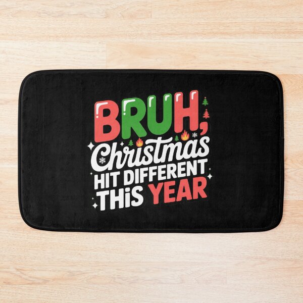 Item preview, BRUH, Christmas hit different, funny Gen Z and gen Alpha Christmas designed and sold by NoetherSym.