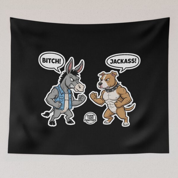 Item preview, Bitch vs Jackass Farm Yard Fighters Brawler designed and sold by PunStitch.