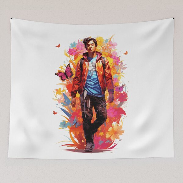 Item preview, Stylish Man Walking with Butterflies and Flowers designed and sold by Mr Lee.