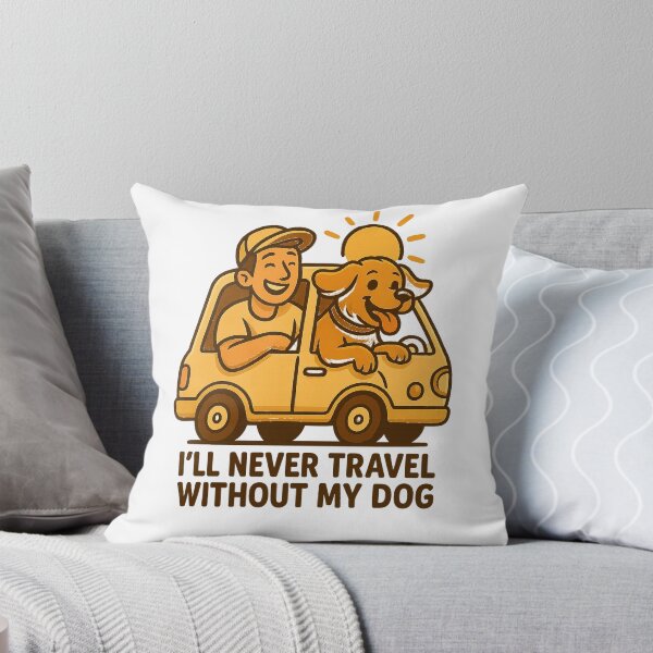 Item preview, I’ll Never Travel Without My Dog – Cute Puppy Road Trip Illustration designed and sold by PawWave.