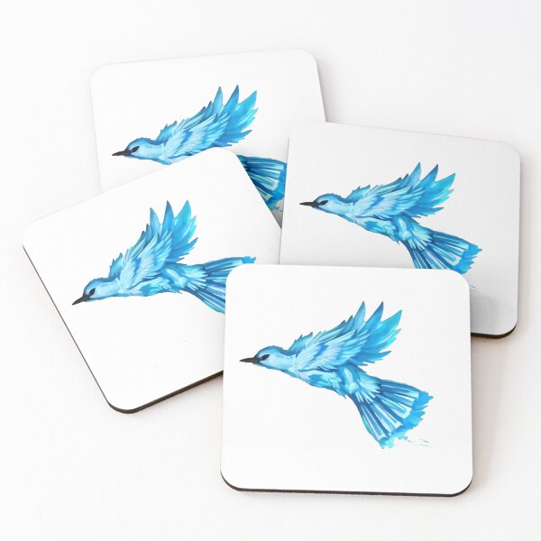 Item preview, Blue Spirit Bird in Flight – Glowing Ice Phoenix Art designed and sold by Ekracreatives.