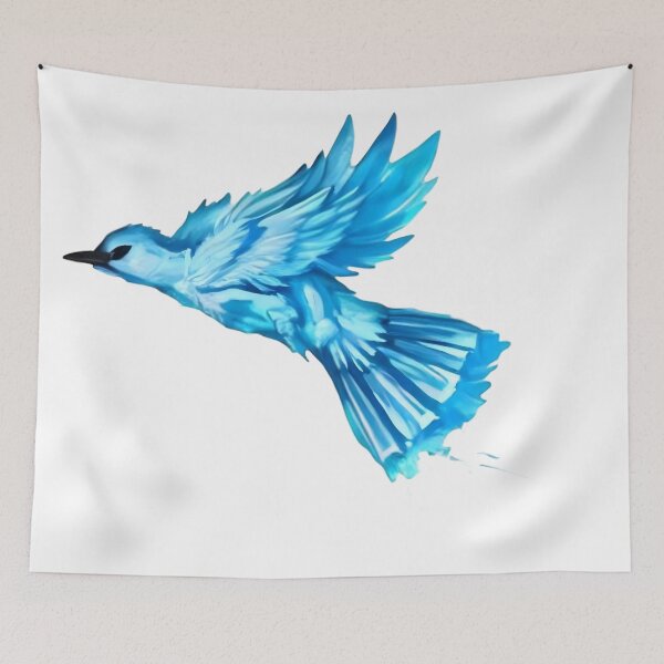 Item preview, Blue Spirit Bird in Flight – Glowing Ice Phoenix Art designed and sold by Ekracreatives.