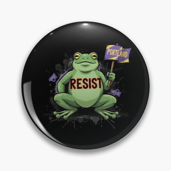 Item preview, PORTLAND FROG protestor -I SUPORT PORTLAND'S FROGS designed and sold by justyna-s28.