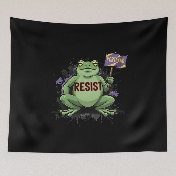 Item preview, PORTLAND FROG protestor -I SUPORT PORTLAND'S FROGS designed and sold by justyna-s28.