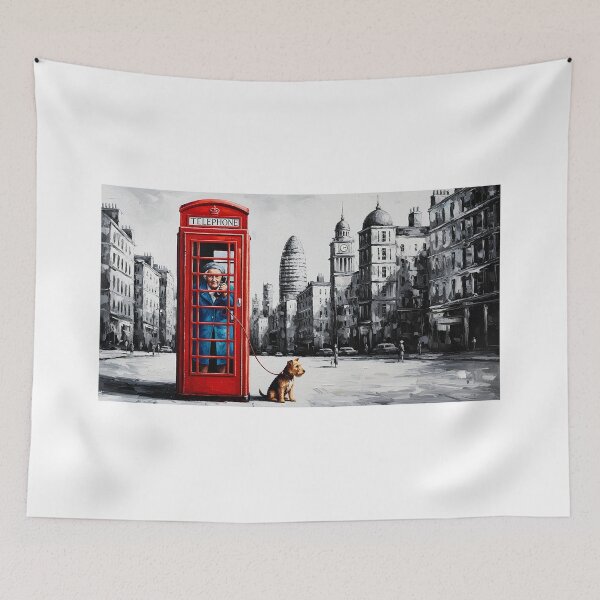 Item preview, Lady in a telephone booth in London designed and sold by mismillo.