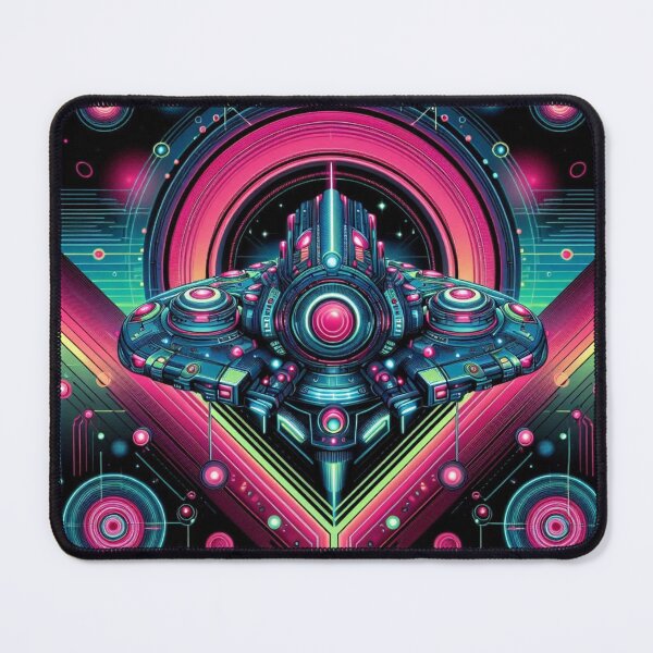 Item preview, Colorful neon spaceship  designed and sold by Dogandesighn.