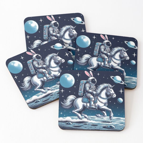 Item preview, Cute astronaut bunny and robotic horse  designed and sold by Dogandesighn.