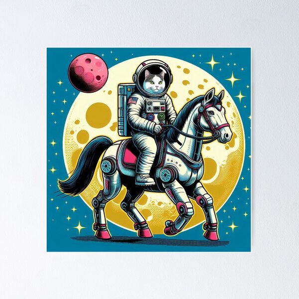 Artikelvorschau, Astronautenkatze und Roboterpferd entworfen und verkauft von Dogandesighn.