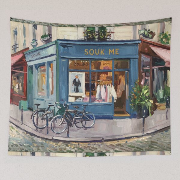Item preview, Paris Boutique Corner | Souk Me Storefront Painting designed and sold by CARRAANN.