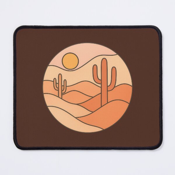 Item preview, Minimalist Desert Landscape with Cactus Illustration designed and sold by NoctaHike.