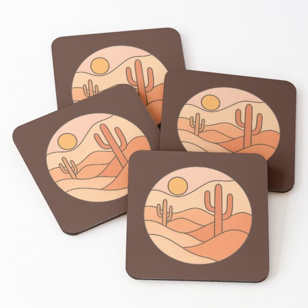 Item preview, Minimalist Desert Landscape with Cactus Illustration designed and sold by NoctaHike.