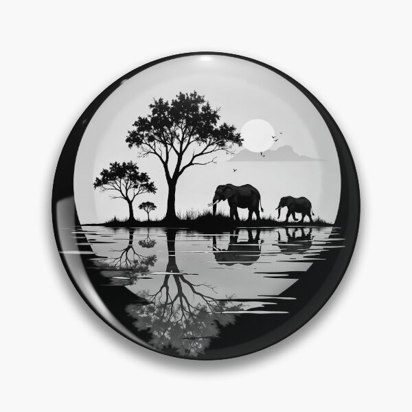 Item preview, Abstract landscape with elephants designed and sold by DariusZD.